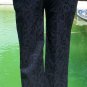 Cache Textured Navy Brocade Black Satin Trim Dress Pant NWT Size 0/2 XS $138