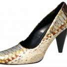 Donald Pliner Couture Hand Painted Metallic Python Leather Pump Shoe New $595 Donald Pliner Couture Hand Painted Metallic Python Leather Pump Shoe New $595