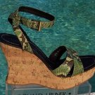 Donald Pliner Hand Carved Cork Pitone Leather Wedge Platform Shoe New $250 NIB