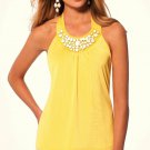 Cache Ruched Lined Halter Top New Embellished Stretch Size XS/S/M/L $98 NWT Cache Ruched Lined Halter Top New Embellished Stretch Size XS/S/M/L $98 NWT