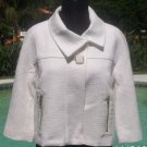 Cache Textured Swing Lined Jackie O Jacket Top New XS/S/M Off White $178 NWT Cache Textured Swing Lined Jackie O Jacket Top New XS/S/M Off White $178 NWT