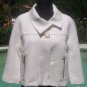 Cache Textured Swing Lined Jackie O Jacket Top New XS/S/M Off White $178 NWT