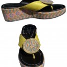 Donald Pliner Peace Hand Beaded Leather Shoe New Wedge Sandal Size 6 10 $325 NIB Donald Pliner Peace Hand Beaded Leather Shoe New Wedge Sandal Size 6 10 $325 NIB