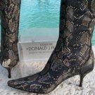Donald Pliner Snake Print Suede Leather Microfiber Boot Shoe New New $425 energy