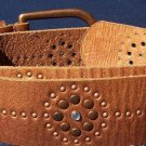 Cache Copper Metallic Leather Nail Head Rhinestone Belt Pant New Sz S/M $98 NWT Cache Copper Metallic Leather Nail Head Rhinestone Belt Pant New Sz S/M $98 NWT