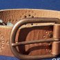 Cache Copper Metallic Leather Nail Head Rhinestone Belt Pant New Sz S/M $98 NWT