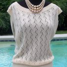 Cache Peek A Boo Crochet Sand Knit Top New Size S/M/L Stretch Cotton $118 NWT Cache Peek A Boo Crochet Sand Knit Top New Size S/M/L Stretch Cotton $118 NWT