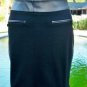 Cache Stretch Skirt New M/L pLeather Trim Peek A Boo 2 Way Side Un Zip $108 NWT