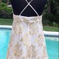 Cache Gold Metallic Silk Sheer Illusion Lace Top Dress New S/M 2/4/6/8 $158 NWT