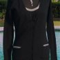 Cache Silver Chain Embellished Black Cami Tee Stretch Top New Size XS/S NWT