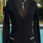 Cache Silver Chain Embellished Black Cami Tee Stretch Top New Size XS/S NWT