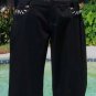 Cache White Whip Stitch Trim Stretch Black Jean Pant New Size 4/6 S NWT $118