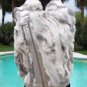 Cache Metallic Leather Fur Vest Diagonal Zipper Coat Top New XS/S/M/L $278 NWT
