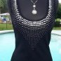 Cache Rib Knit Multi Color Bead Sequin Embellished Stretch Top NWT Sz XS/S/M $88