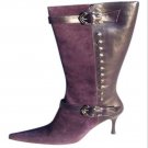 Donald Pliner Couture Suede and Leather Boot Shoe New Silver Horse Shoe NIB $695 Donald Pliner Couture Suede and Leather Boot Shoe New Silver Horse Shoe NIB $695