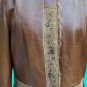 Cache Lamb Leather Lamb Fur Trim Jacket Coat Top New M/L Suede Gemstones $598