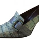 Donald Pliner Chambray Distress Croc Leather Shoe Size 7.5 Slide Mule $235