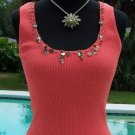 Cache Rib Knit Charm Embellished Hearts Keys Stretch Top New Size XS/S $88 NWT Cache Rib Knit Charm Embellished Hearts Keys Stretch Top New Size XS/S $88 NWT