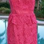 Cache Peplum Lace Strapless Event Dress 0/2/4/6/8/10/12 Lined Built Bra $228 NWT
