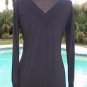 Cache Matte Jersey Double Plunging V Neck Top New S/M/L+ Banded Bottom $98 NWT
