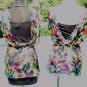 Cache Silk Floral Tunic + Cami Lot 2 Top New XS/S/M Self Belt Stretch $118 NWT