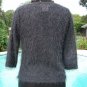 Cache Stretch Body Hugging Sheer Illusion Eyelash S/M Dark Gray 3/4 Sleeve EUC