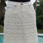 Cache Ivory Crochet Percale Peek A Boo Stretch Skirt Size 10/12 L $128 NWT