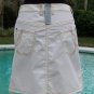 Cache Ivory Crochet Percale Peek A Boo Stretch Skirt Size 10/12 L $128 NWT