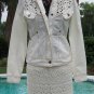 Cache Ivory Crochet Percale Peek A Boo Stretch Skirt Size 10/12 L $128 NWT