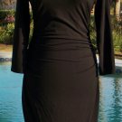 Cache Sheer Neck Ruched Sides & Back Dress Stretch Lined Sz XS/S/M New $168 NWT