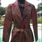 Cache Top Textured Brocade Jacket + Belt Lined New Size 0/2/4 XS/S Metallic $228