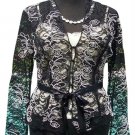 Cache Luxe Sheer Illusion Lace Top Jacket New 0/2/4/6/8 Sequins + Belt $228 NWT Cache Luxe Sheer Illusion Lace Top Jacket New 0/2/4/6/8 Sequins + Belt $228 NWT