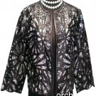 Cache Laser Cut Leather Swing Jacket Top New S/M/L Peek A Boo Black White $398 Cache Laser Cut Leather Swing Jacket Top New S/M/L Peek A Boo Black White $398