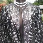 Cache Laser Cut Leather Swing Jacket Top New S/M/L Peek A Boo Black White $398