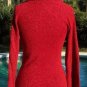 Cache Cranbery Metallic Oversize Collar Top New Super Soft Stretch S/M/L $98 NWT