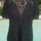 Cache Silk Front Button Self Tie Peek A Boo Sheer Top New Size XS/S/M/L $118 NWT Cache Silk Front Button Self Tie Peek A Boo Sheer Top New Size XS/S/M/L $118 NWT