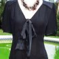 Cache Silk Front Button Self Tie Peek A Boo Sheer Top New Size XS/S/M/L $118 NWT