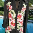 Cache Sheer Illusion Adjustable Cargo Sleeves Floral Top New XS/S/M/L $118 NWT Cache Sheer Illusion Adjustable Cargo Sleeves Floral Top New XS/S/M/L $118 NWT
