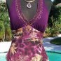 Cache SILK Beaded Embellished Halter Stretch Top New Size XS New $128 Purple NWT