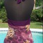 Cache SILK Beaded Embellished Halter Stretch Top New Size XS New $128 Purple NWT