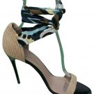 Donald Pliner Couture Silk Fabric Ankle Tie Raffia Trim Shoe New Stiletto $315 Donald Pliner Couture Silk Fabric Ankle Tie Raffia Trim Shoe New Stiletto $315