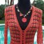 Cache Peek A Knit Sequin Kissed Sweater Top New Cardigan Tussan Silk $118 NWT