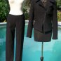 Cache Texture Pant Black Sz 0/2/4/6 XS/S/M Stretch Side Zip Flat Front $118 NWT