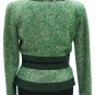 Cache Plaid Embellished Top Jacket New XS/S/M/L Velvet Self-Belt Lined $238 NWT