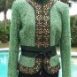 Cache Plaid Embellished Top Jacket New XS/S/M/L Velvet Self-Belt Lined $238 NWT