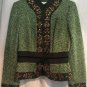 Cache Plaid Embellished Top Jacket New XS/S/M/L Velvet Self-Belt Lined $238 NWT