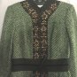 Cache Plaid Embellished Top Jacket New XS/S/M/L Velvet Self-Belt Lined $238 NWT