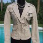 Cache Denim Front Zipper Top Jacket 0/2/4/6 XS/S Unique Back Stretch $148 NWT
