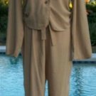 MAX STUDIO Lot 2 Top and Pant Tan Color Event Work Drawstring Waist S/M EUC $325