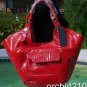 Donald Pliner Couture Tomato Red Suede Gator Leather Shoe New Ankle Wrap $265